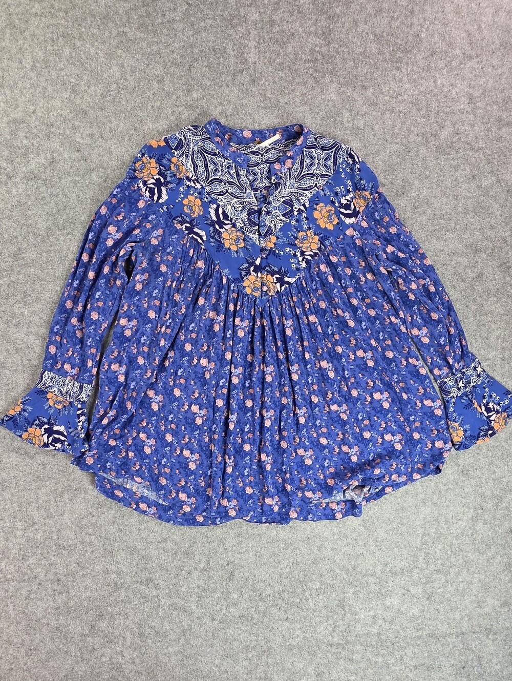 Free People Wildflower Fields tunic Blouse Shirt Top Women's Sz M